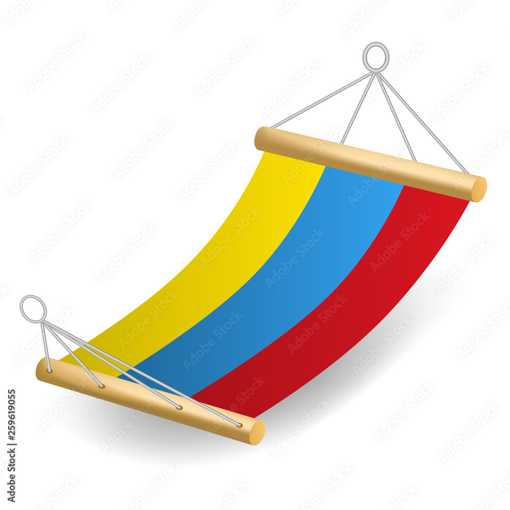 Poster colorful hammock icon. realistic illustration of colorful hammock vector icon for web design isolate
