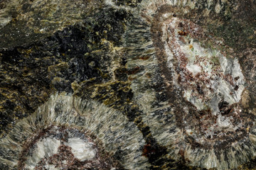 Macro Diopside mineral stone on black background