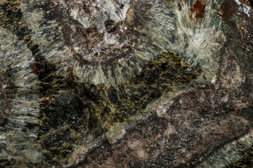 Obraz na płótnie Canvas Macro Diopside mineral stone on black background