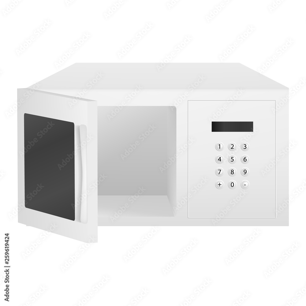 Aufkleber open microwave icon. realistic illustration of open microwave vector icon for web design isolated on