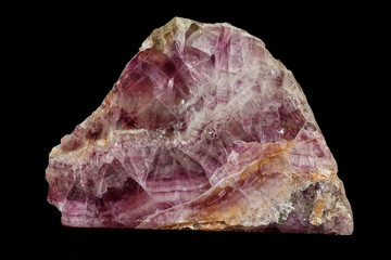 Macro stone mineral Fluorite on a black background