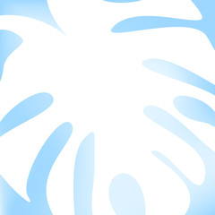 Obraz premium Minimalistic botanical background. The imprint of a white sheet on a blue pastel background.Vector illustration.