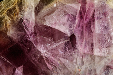 Macro stone mineral Fluorite on a black background