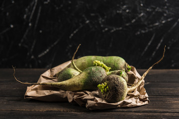 Ugly vegetable green radish