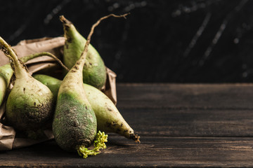 Ugly vegetable green radish