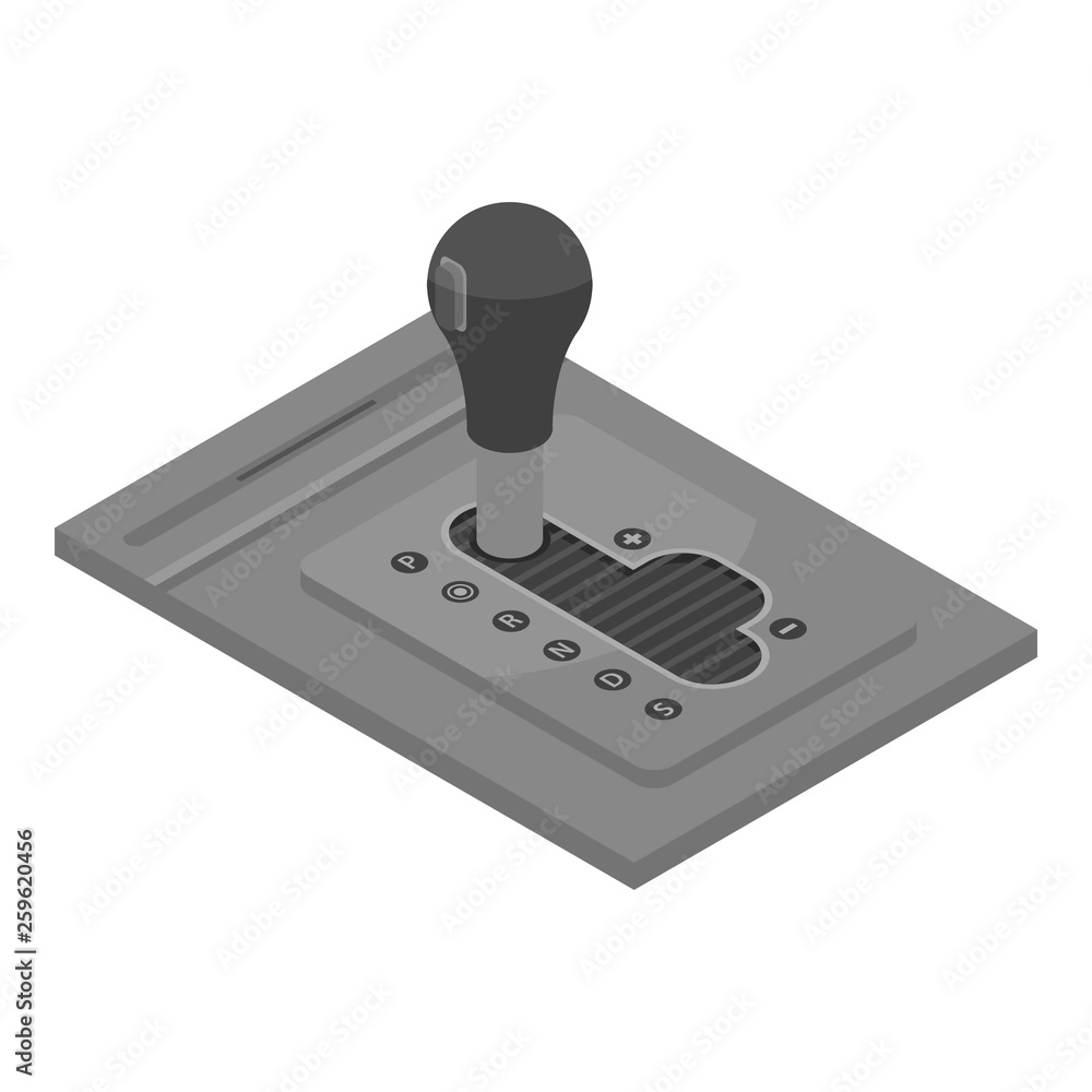 Aufkleber automatic car gearbox icon. isometric of automatic car gearbox vector icon for web design isolated o
