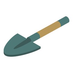 Hand shovel icon. Isometric of hand shovel vector icon for web design isolated on white background