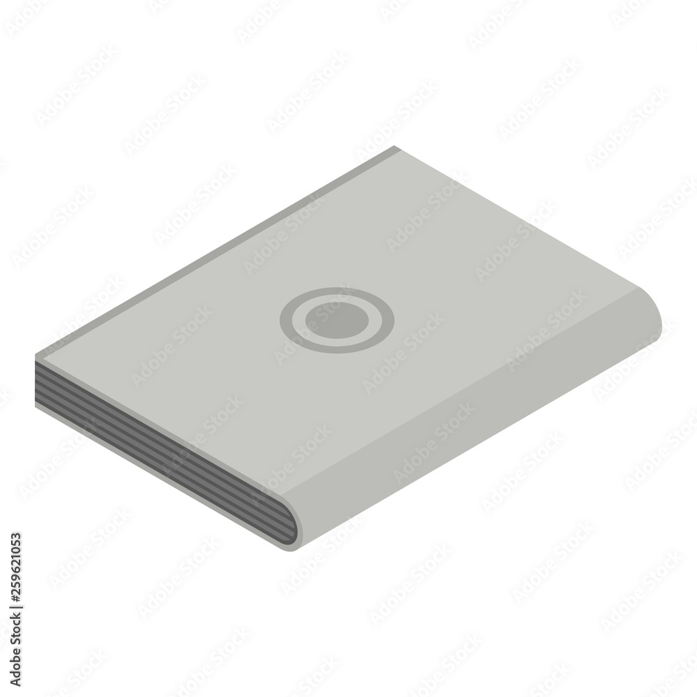 Poster hard disk icon. isometric of hard disk vector icon for web design isolated on white background