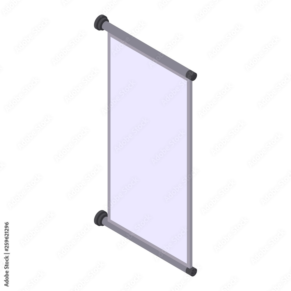 Poster roll banner ad icon. isometric of roll banner ad vector icon for web design isolated on white backgr