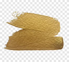 Gold paint brush vector texture. 