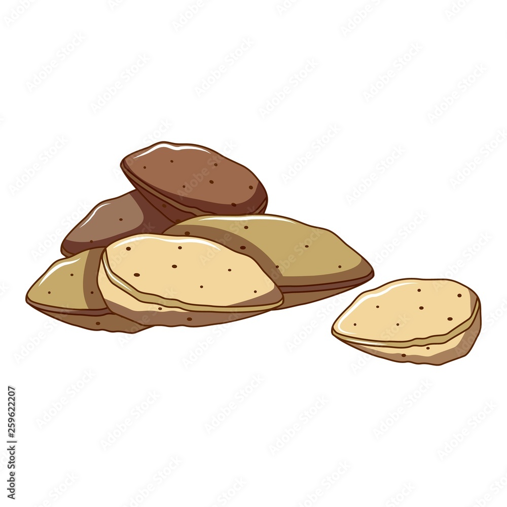 Poster almond in shell icon. cartoon of almond in shell vector icon for web design isolated on white backgr