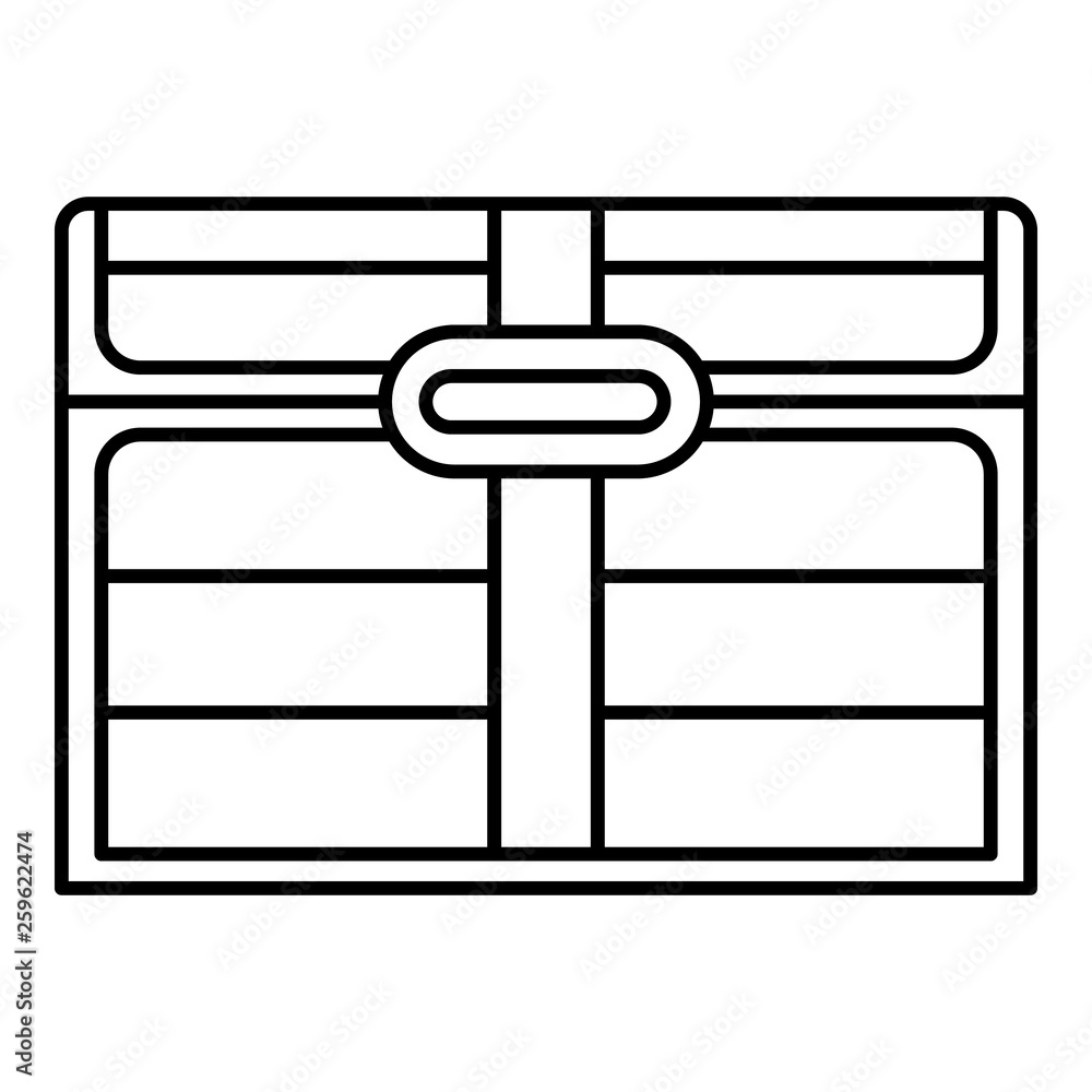 Poster closed dower chest icon. outline closed dower chest vector icon for web design isolated on white bac