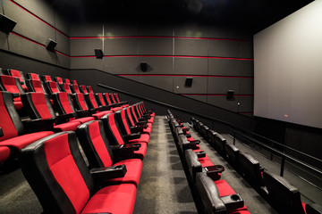 Lviv, Ukraine - 04.02.2019: Planeta Kino cinema theatre before morning presentation. The cinema...