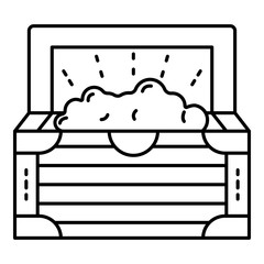 Gold dower chest icon. Outline gold dower chest vector icon for web design isolated on white background
