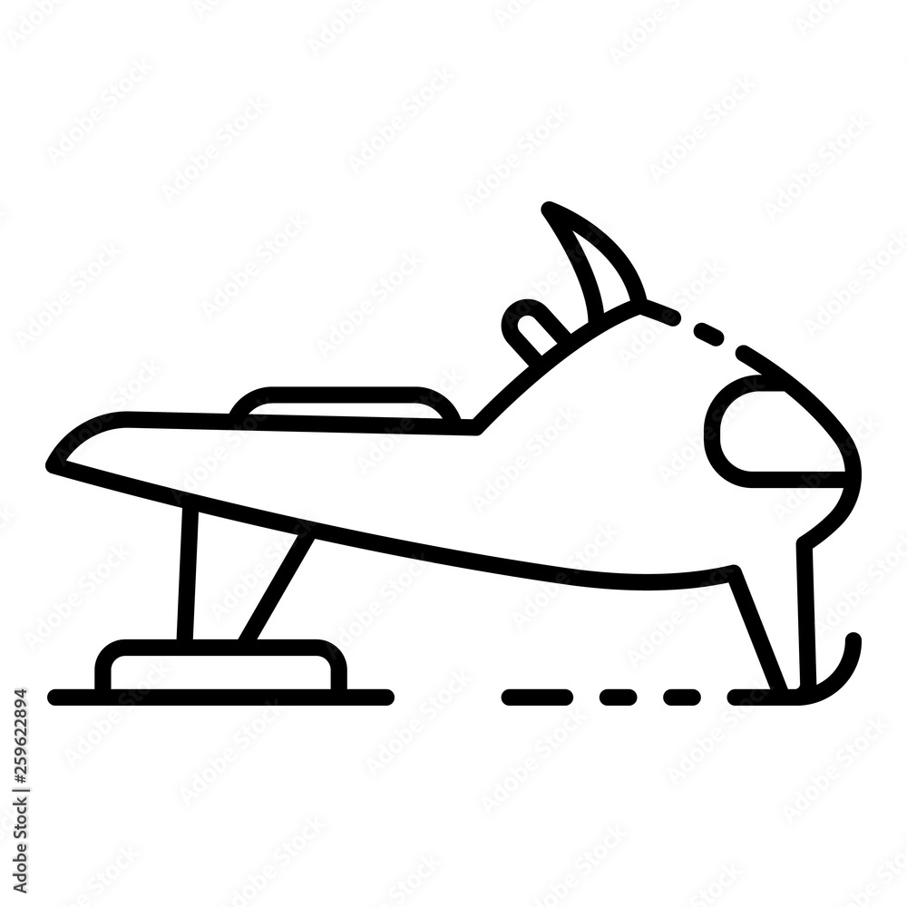 Poster snowmobile icon. outline snowmobile vector icon for web design isolated on white background
