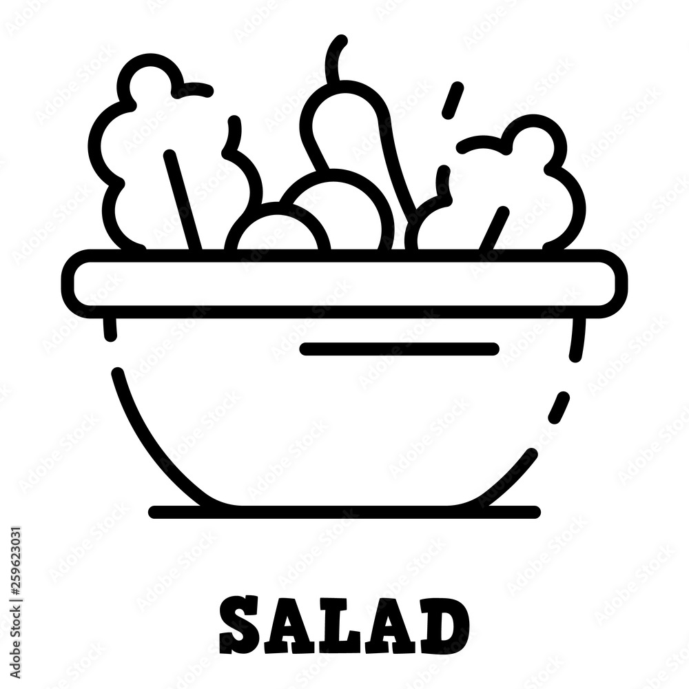 Poster salad icon. outline salad vector icon for web design isolated on white background