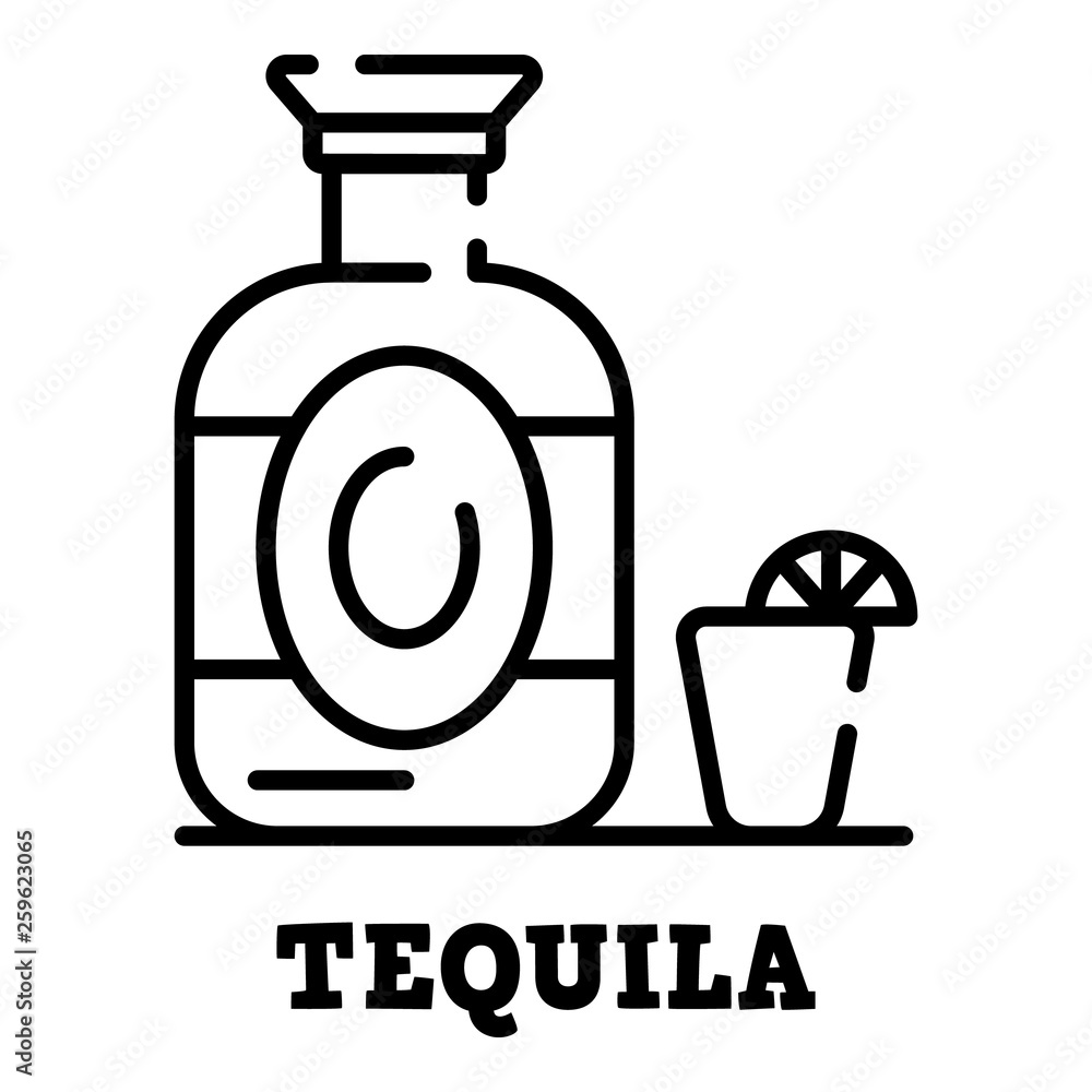 Aufkleber tequila bottle icon. outline tequila bottle vector icon for web design isolated on white background