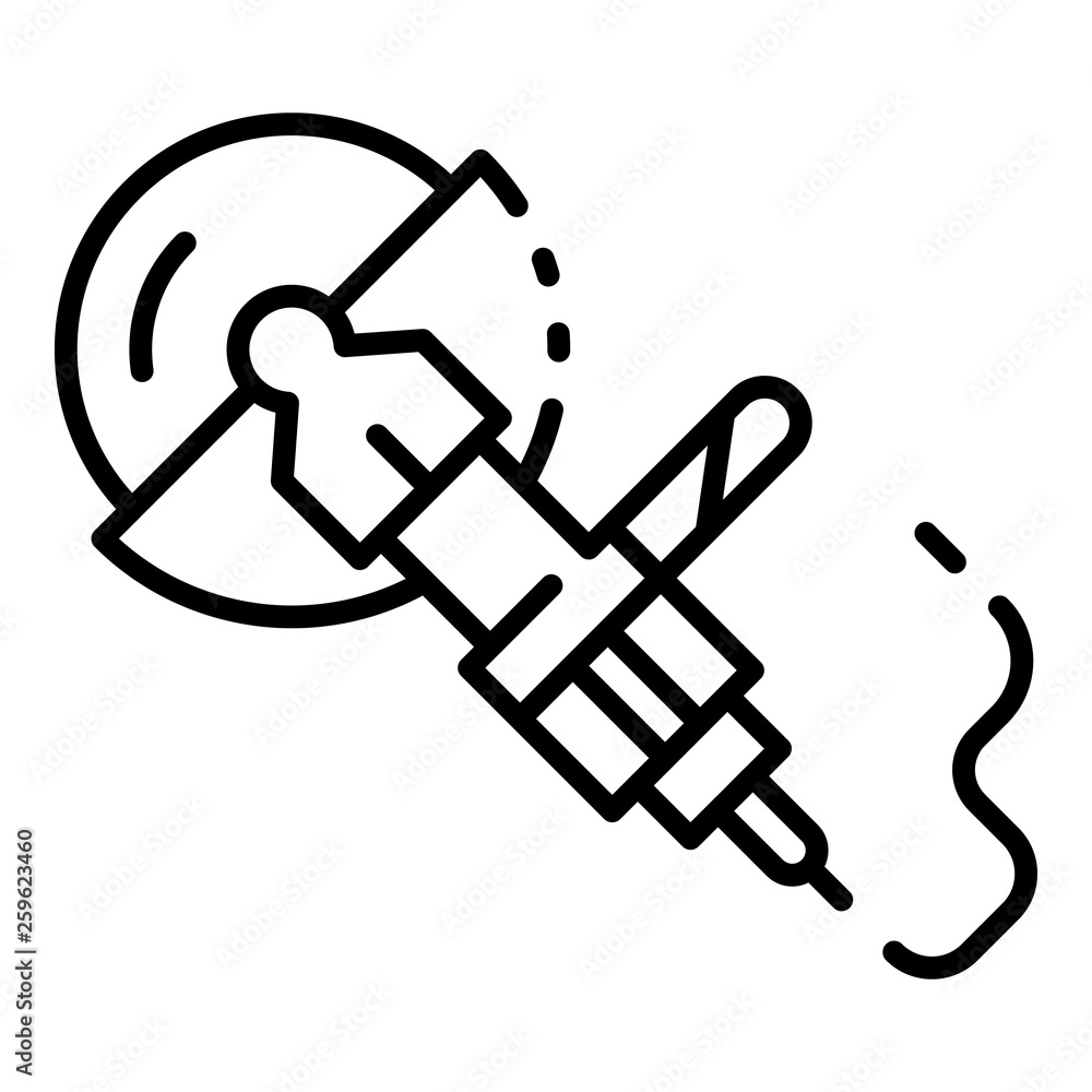 Poster build angle grinder icon. outline build angle grinder vector icon for web design isolated on white b