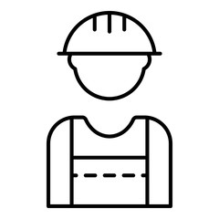 Build worker icon. Outline build worker vector icon for web design isolated on white background
