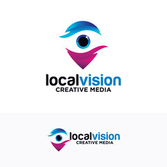 eye point logo design for vision concept
