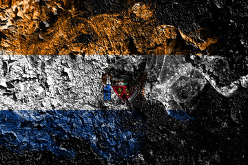 Albany, New York smoky mystical flag on the old dirty wall background