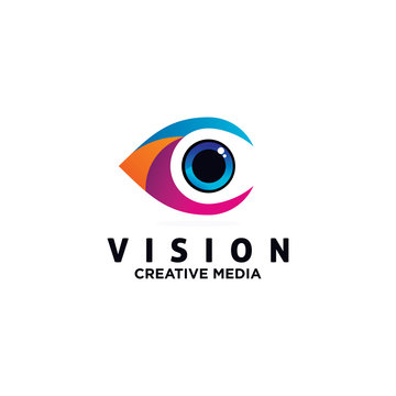 Eye Logo design vector template. Colorful media icon. Vision concept idea.