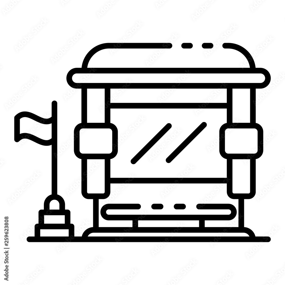 Poster bus stop icon. outline bus stop vector icon for web design isolated on white background