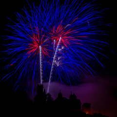 Feuerwerk in der Stadt Wertheim am Main
