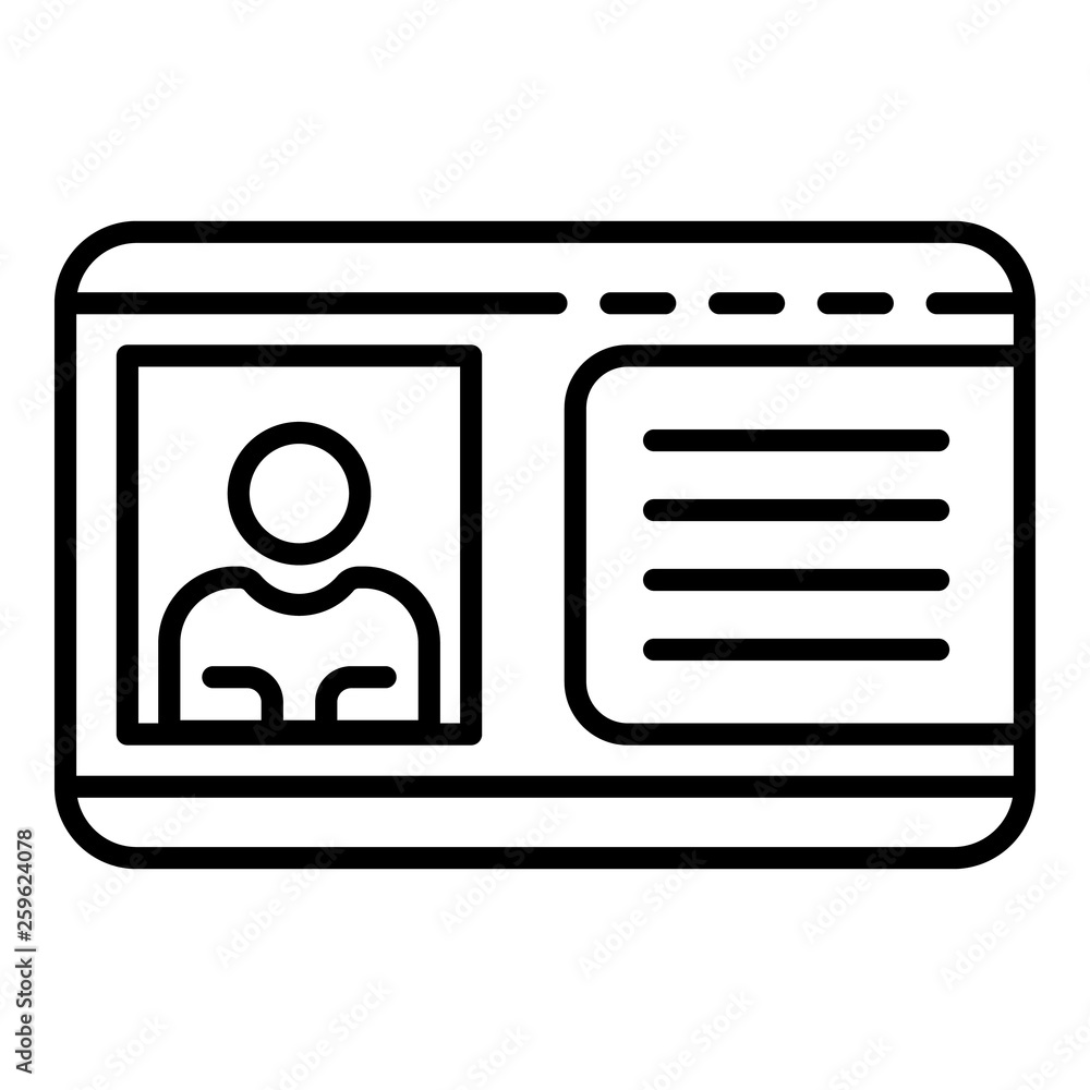 Aufkleber driver license icon. outline driver license vector icon for web design isolated on white background