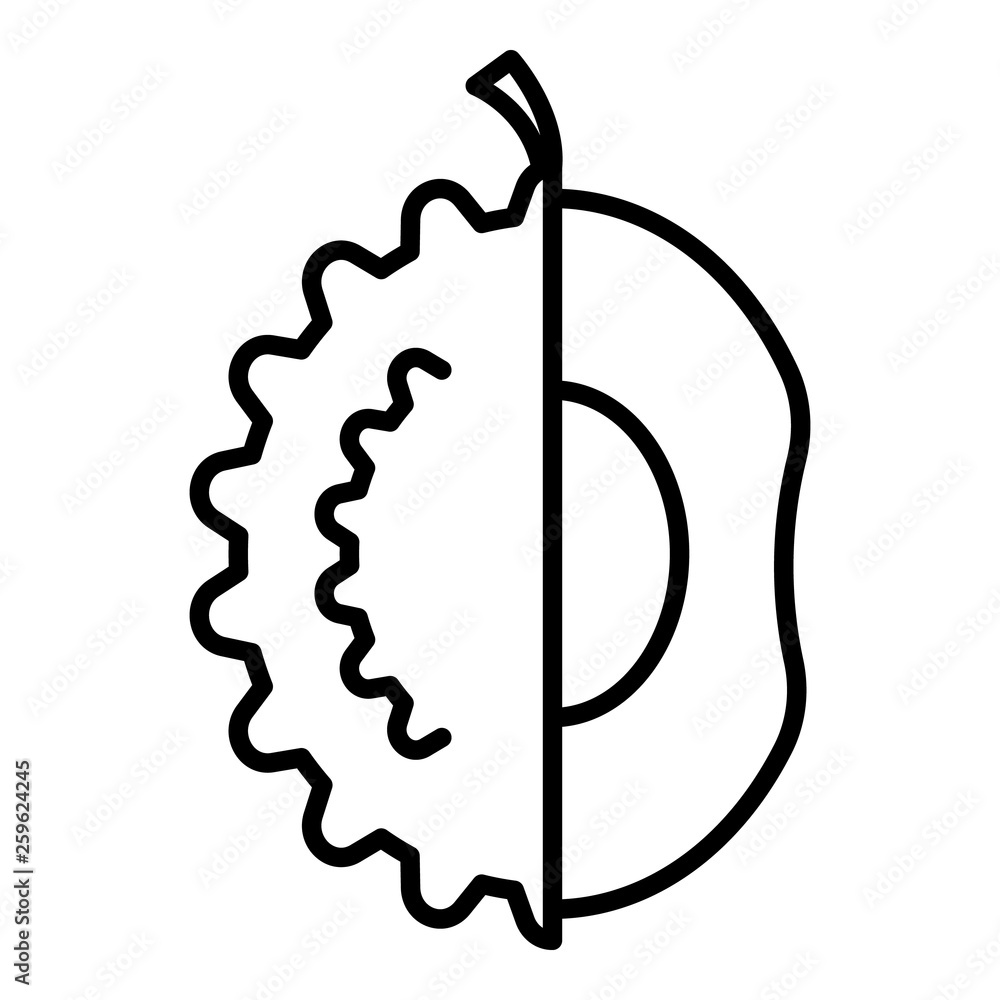 Poster Clean durian icon. Outline clean durian vector icon for web design isolated on white background
