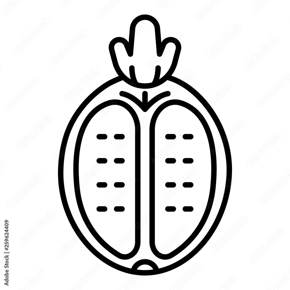 Poster half feijoa icon. outline half feijoa vector icon for web design isolated on white background