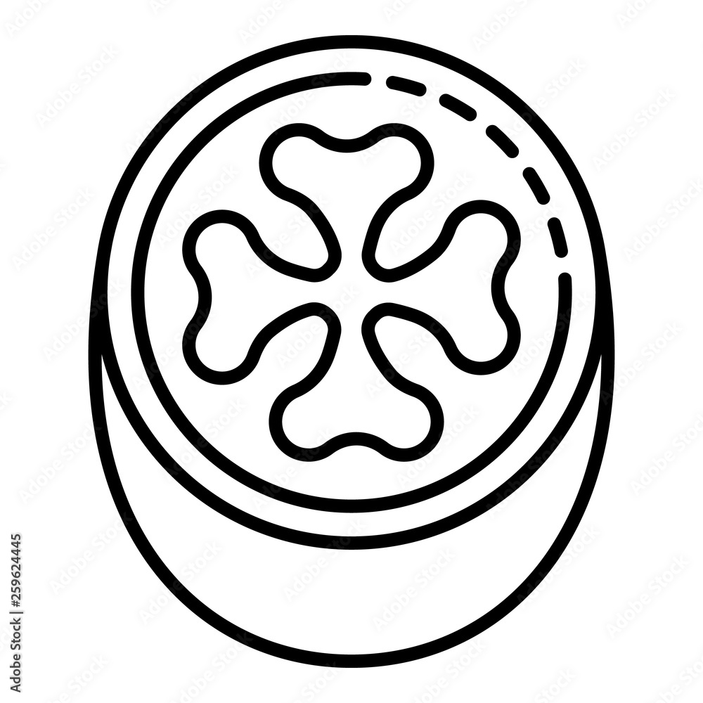 Poster cutted feijoa icon. outline cutted feijoa vector icon for web design isolated on white background