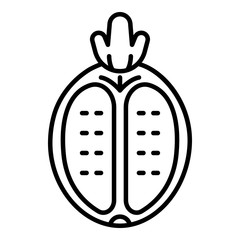 Half feijoa icon. Outline half feijoa vector icon for web design isolated on white background
