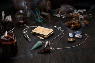 Fairy. Old deck of cards for divination and pendulum.