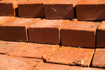 Pile of building bricks ready to be installed