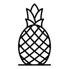 Whole pineapple icon. Outline whole pineapple vector icon for web design isolated on white background