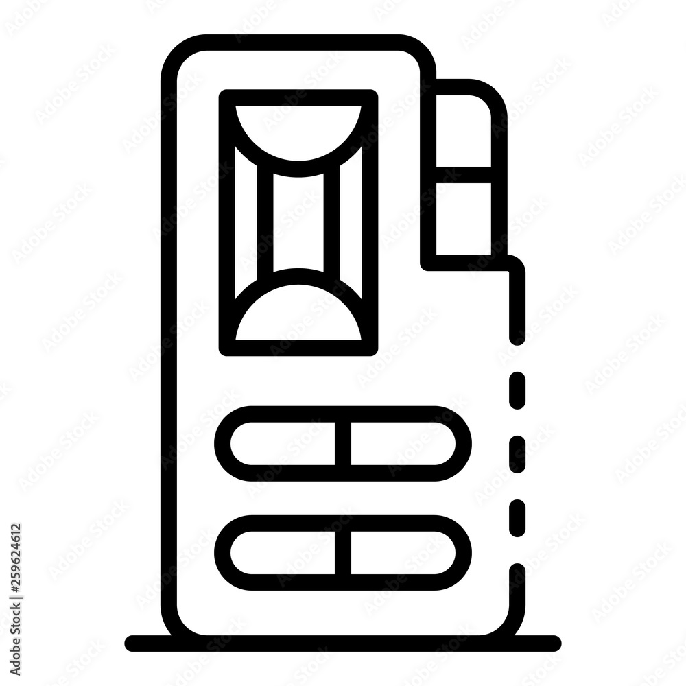 Poster cassette dictaphone icon. outline cassette dictaphone vector icon for web design isolated on white b