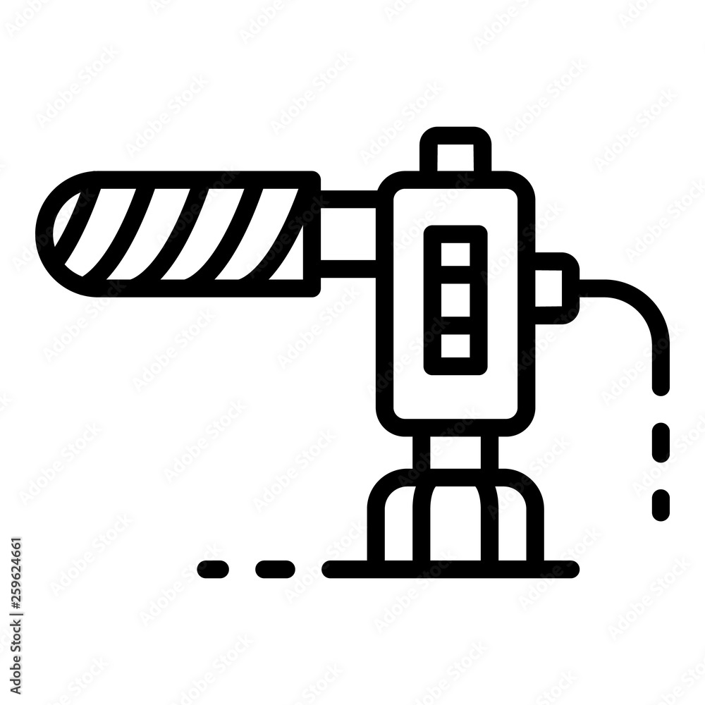Poster camera microphone icon. outline camera microphone vector icon for web design isolated on white backg