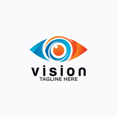 Eye Logo design vector template. Colorful media icon. Vision concept idea.