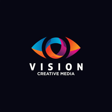 Eye Logo design vector template. Colorful media icon. Vision concept idea.