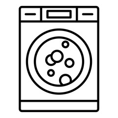 Wash machine icon. Outline wash machine vector icon for web design isolated on white background