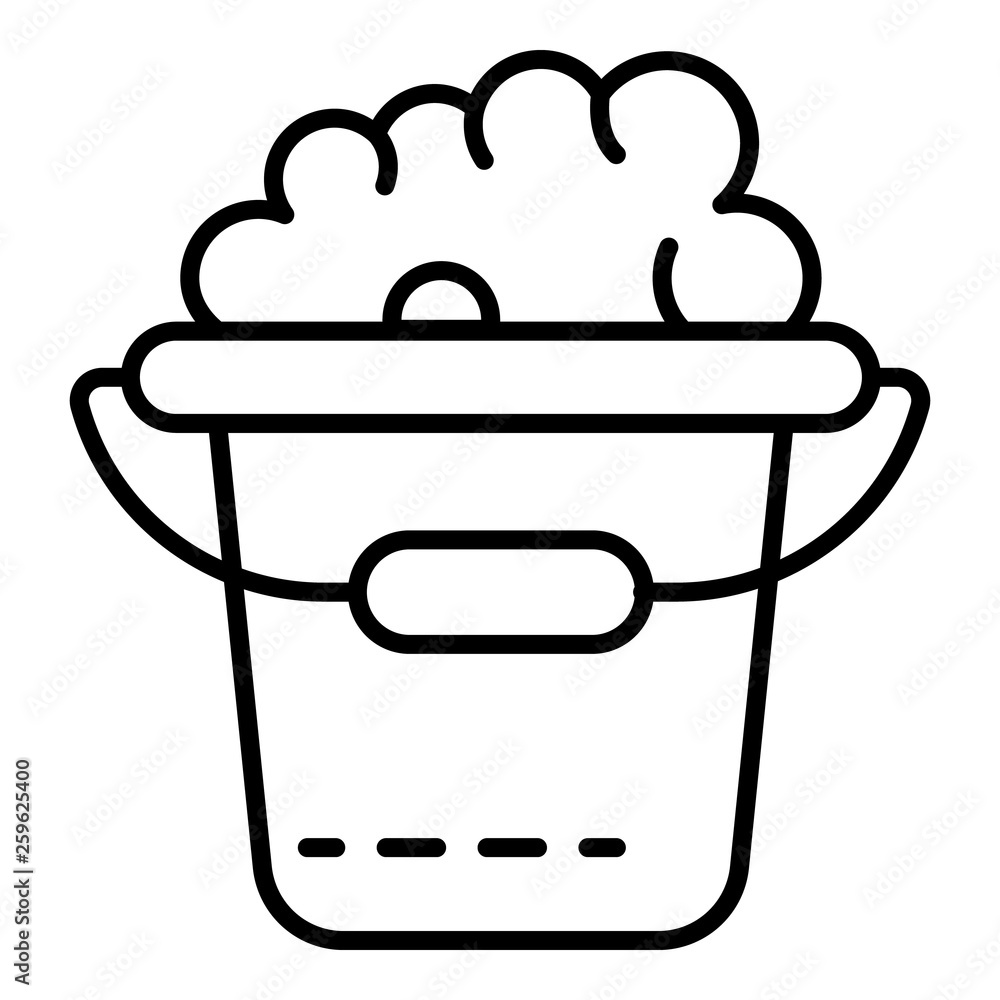 Poster bubble cleaning bucket icon. outline bubble cleaning bucket vector icon for web design isolated on w