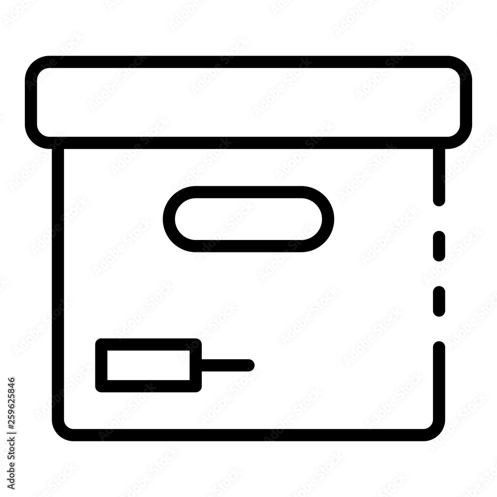 Poster delivery box icon. outline delivery box vector icon for web design isolated on white background