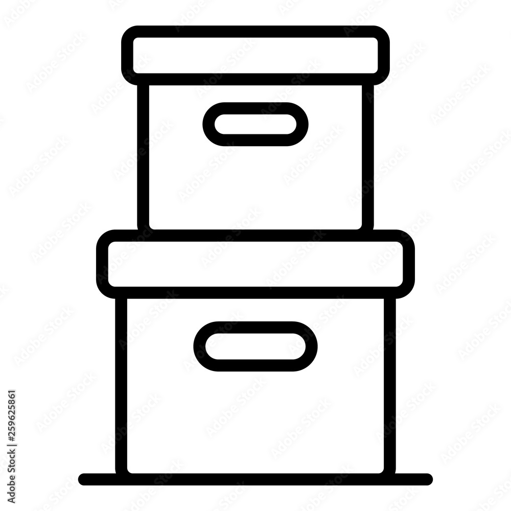 Poster stack delivery box icon. outline stack delivery box vector icon for web design isolated on white bac