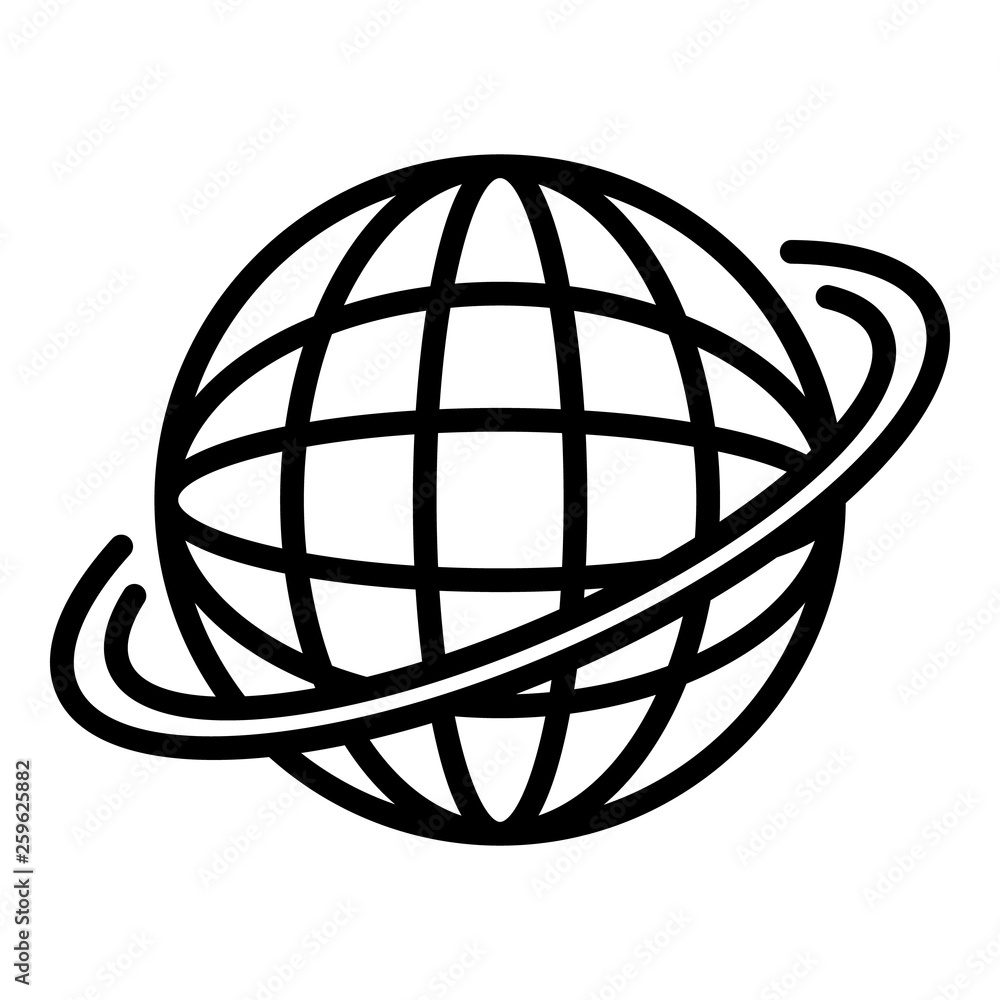 Poster global shipping icon. outline global shipping vector icon for web design isolated on white backgroun
