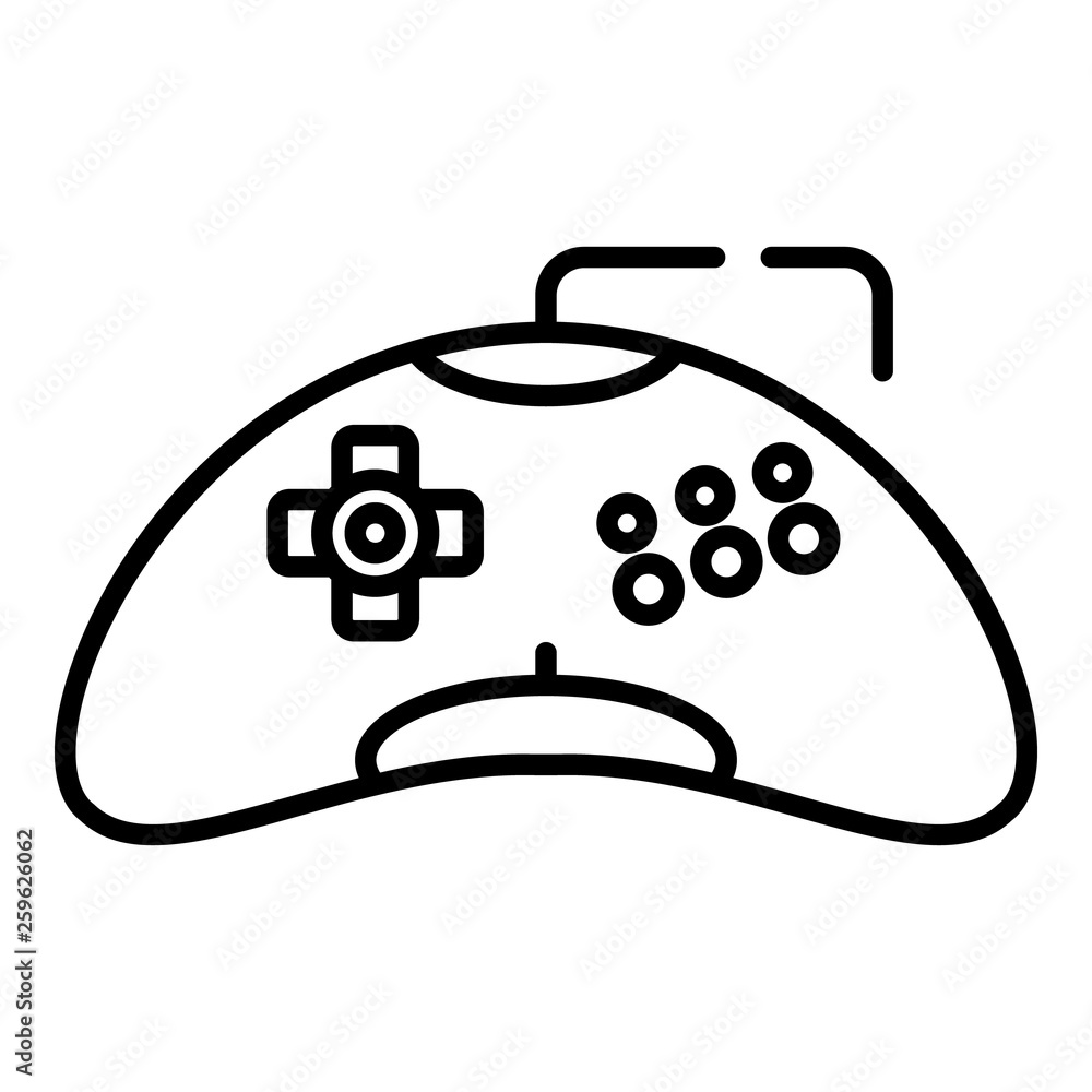 Poster plastic game joystick icon. outline plastic game joystick vector icon for web design isolated on whi