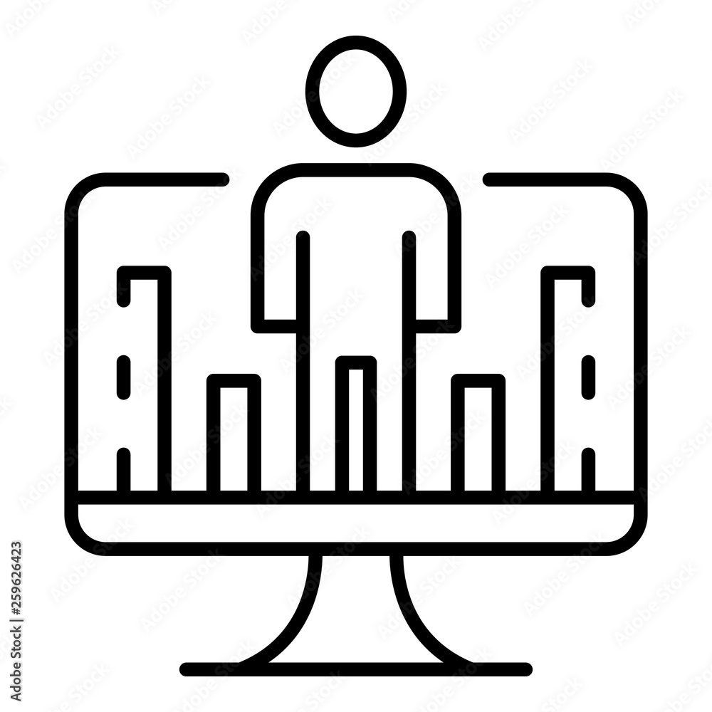 Poster Online web learning icon. Outline online web learning vector icon for web design isolated on white background