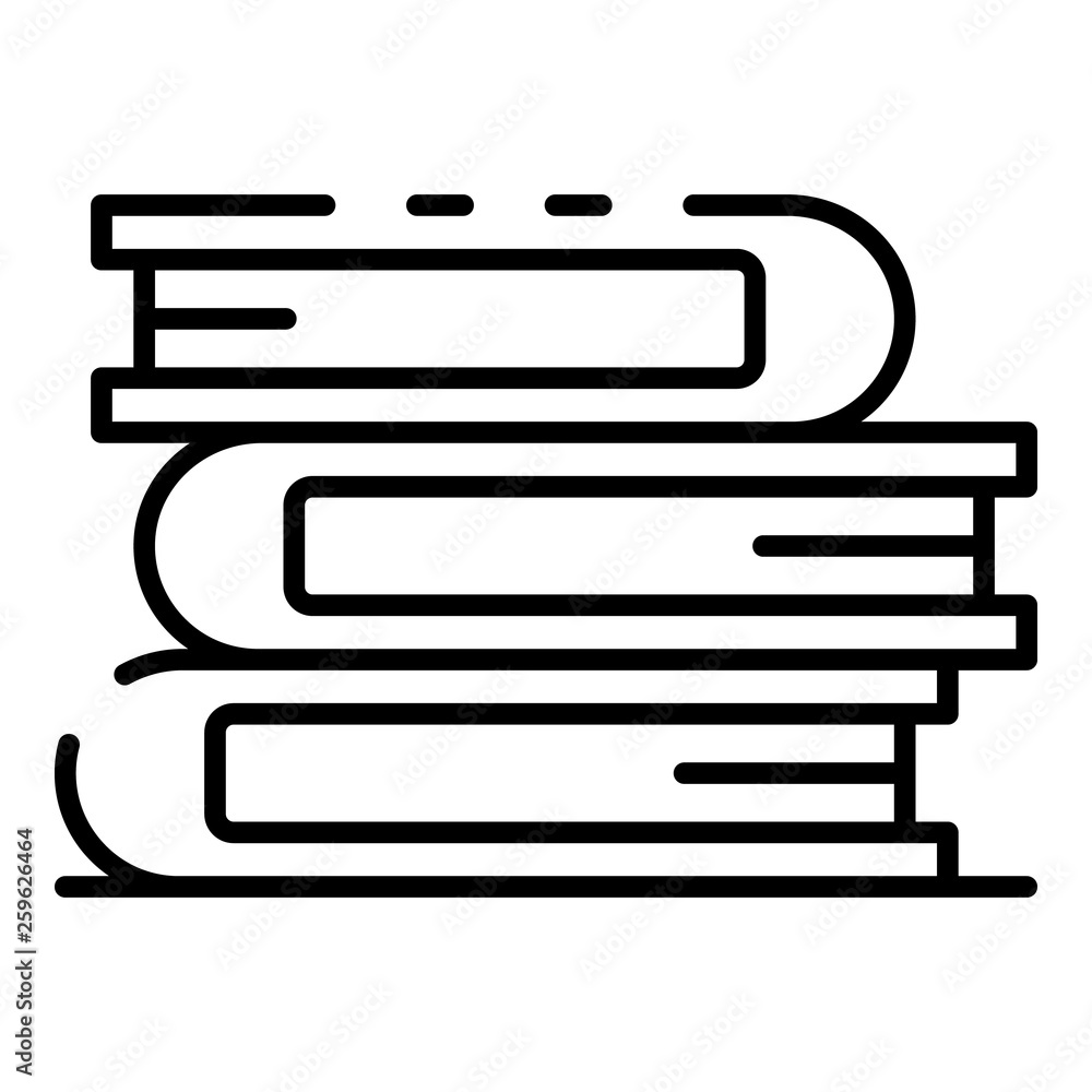 Poster book stack icon. outline book stack vector icon for web design isolated on white background