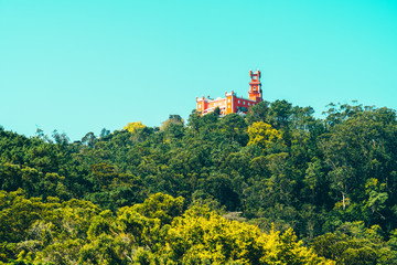 Fototapeta na wymiar Sintra Landscape In Portugal And Pena Palace View