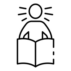 Read book learning icon. Outline read book learning vector icon for web design isolated on white background